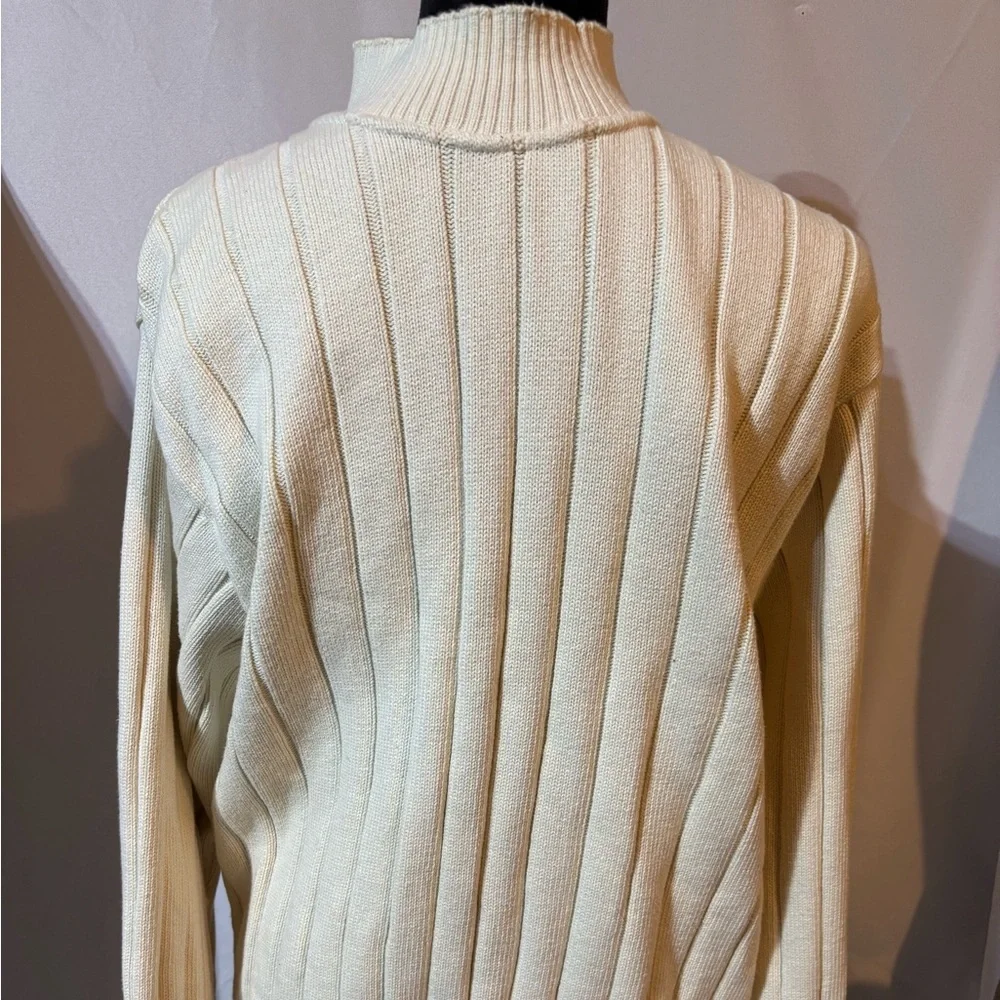 Consensus Sportswear Mock Neck Sweater Wide Ribbed 100% Cotton USA Made Size L